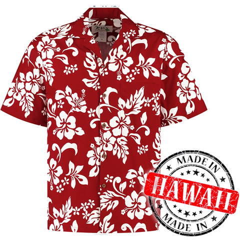  Hawaii-Hemd Hawaii-Blumen rot
