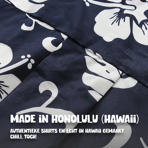  Hawaii-Hemd Hawaii-Blumen blau