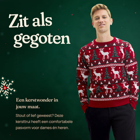 Gezellig Kerst Rood zit als gegoten, pasvorm voor dames en heren