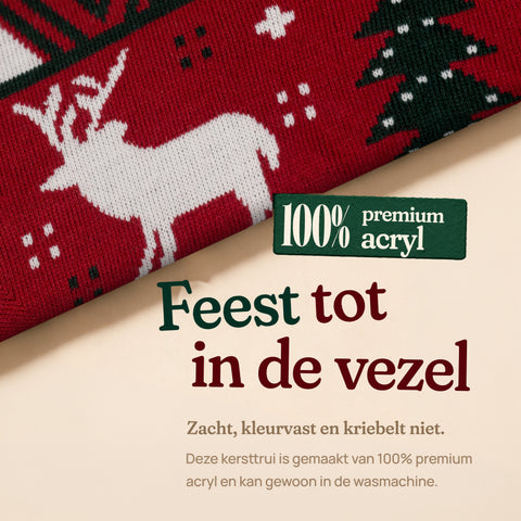 Gezellig Kerst Rood van 100% premium acryl: zacht, kleurvast en kan gewoon in de wasmachine